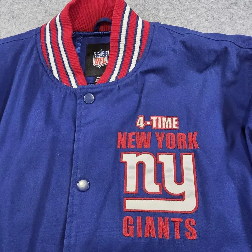New‎ York Giants Varsity Jacket Mens XL Blue NFL Football Super Bowl Champions